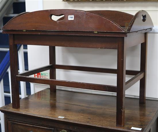 A mahogany butlers tray table W.78cm